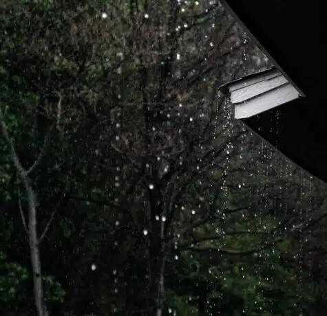 rain dropping from roof