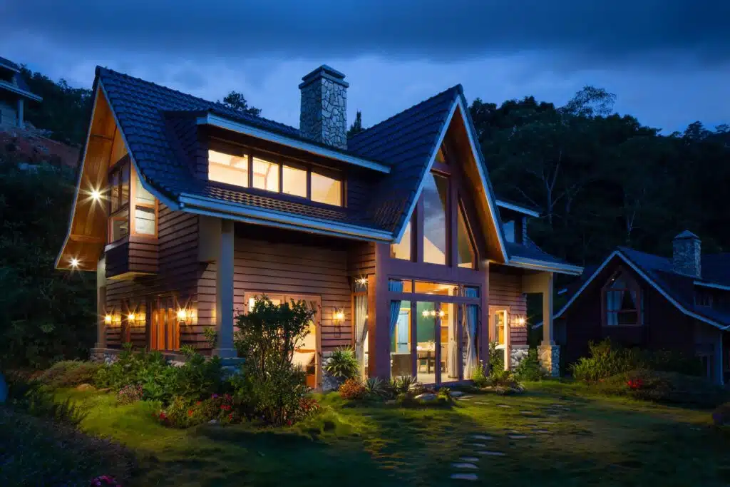 house at night