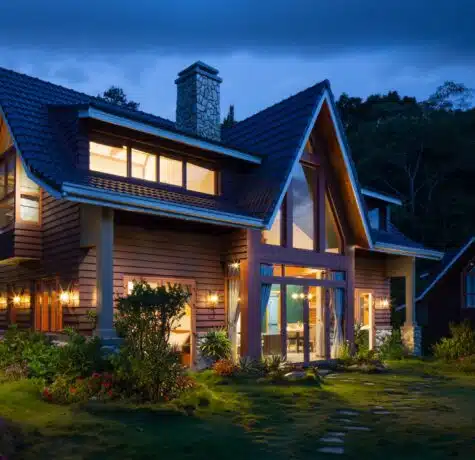 house at night