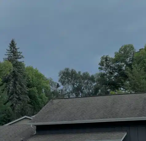 gloomy weather over house roof