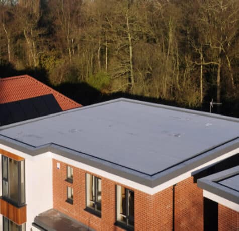 Flat roofs on commercial buildings