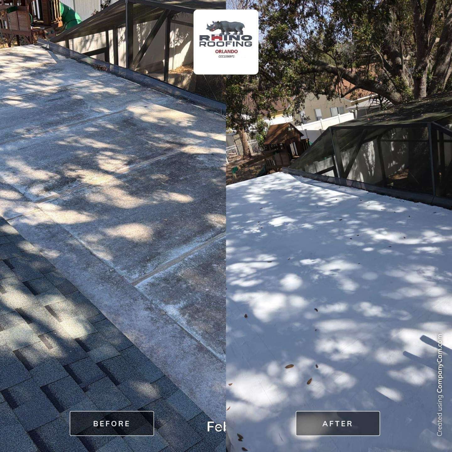 Flat roof repair and roof shampoo in Apopka, FL