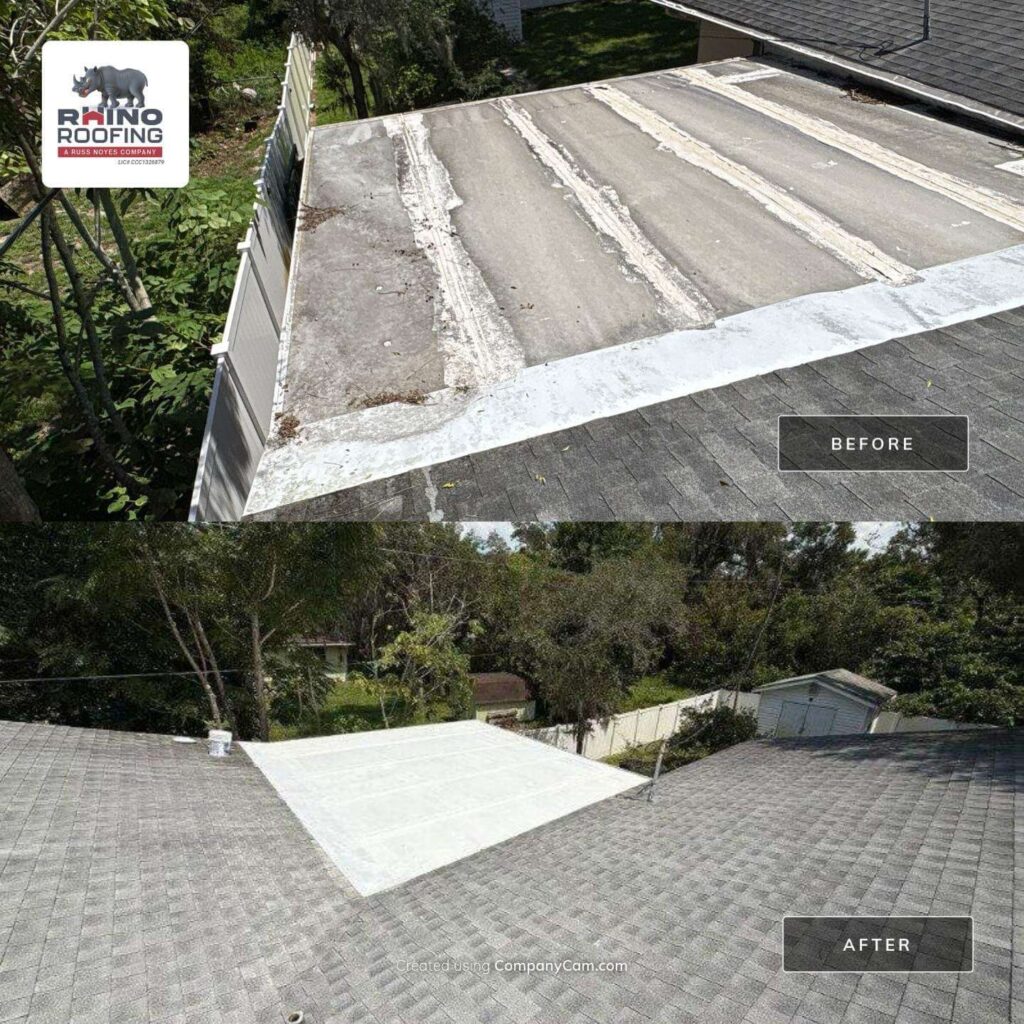 Silicone flat-roof coating and repair by Rhino Roofing